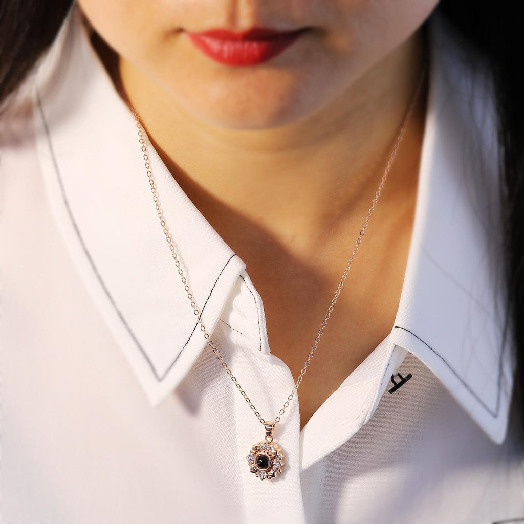 Flower Rose Heart PhotoJewels Necklace 2.0